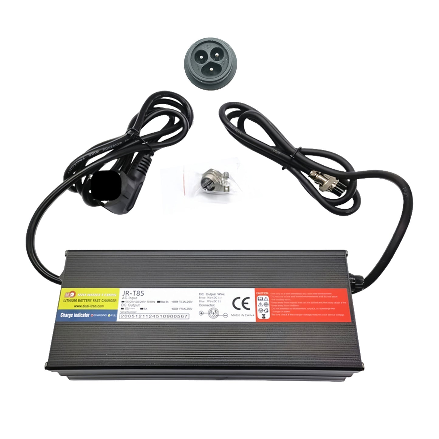 Cargador rápido con conector aislado de 3 pines LP-16 de 83 V y 5 A para batería de 72 V